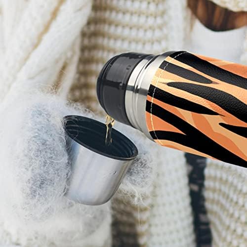 Nehrđajući čelik Kožni vakuum vakuuma izolirana tigrasta tekstura termos boca za vodu za vruća i hladna pića djeca odrasli 16 oz