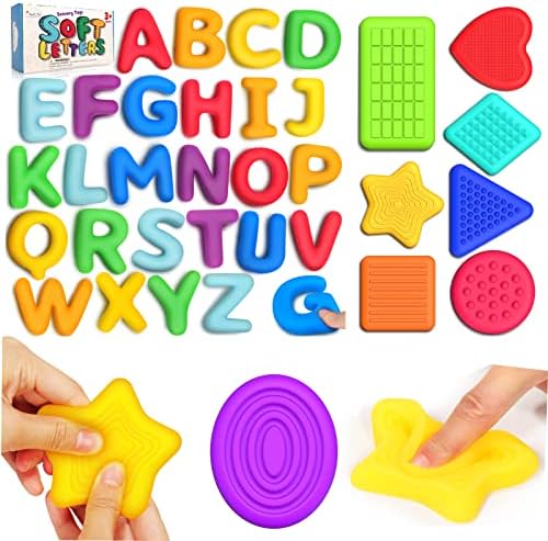 Mala riba 26pcs Squishy senzorna slova i 8pcs teksturirani oblik igračaka