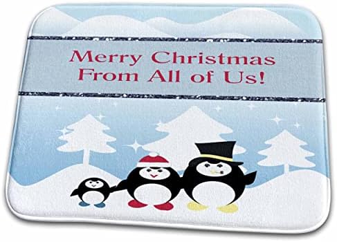 Obitelj pingvina 3 inča na zimski dan, Sretan Božić,... - Prostirke za kupaonice