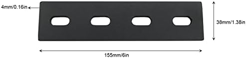 2pcs Crna 6 teška ploča za popravak ravni ravni metalni čelični nosač za popravak konektor