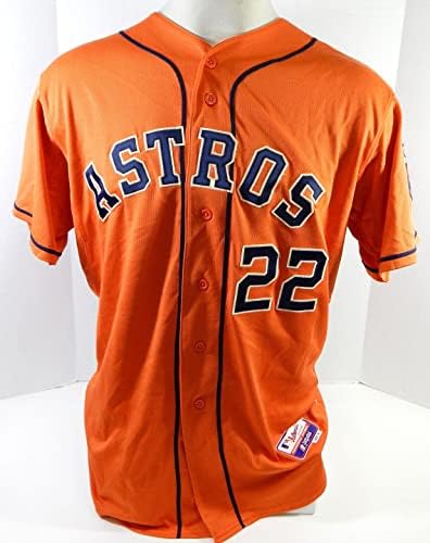 2013-19 Houston Astros 22 Igra Upotrijebljena narančasta natpisna ploča Uklonjena 46 dp25501 - igra korištena MLB dresova