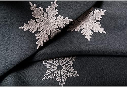 Xia Home Fashions XD17141 Glisten Snowflake vezeni božićni stolnjak, 60 do 84-inčne, sivo