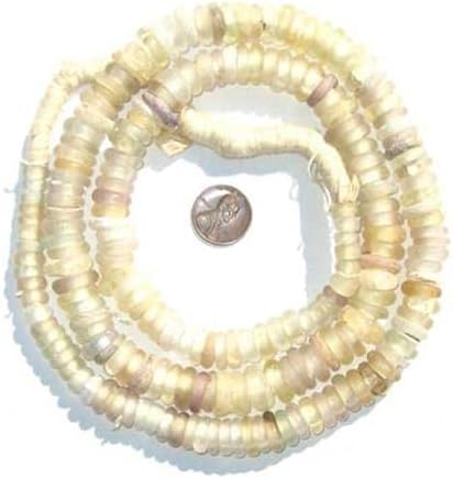 36-inčni niz prozirnih starih Dogon perli s prstenom od 11 mm stakla