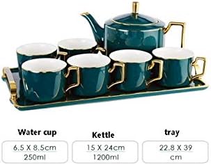 Lkyboa keramička kava čaj set nordic crtež zlato zelena lonac za kavu šalica mlijeka vrč posuda za šećer set home popodnevni čaj set