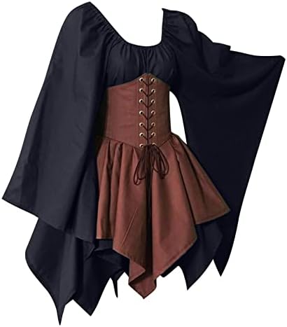 Ženska tradicionalna irska haljina kratki srednjovjekovni kostim plus haljina korzet s raširenim rukavima gotička renesansna haljina