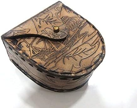 NauticalMart Vintage utisnuta magnetska kožna futrola za kompas
