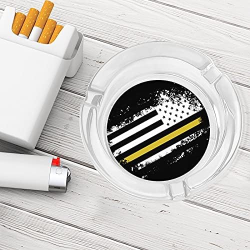 Vintage 911 Dispatcher tanka zlatna linija zastave Cigarete pušači staklene pepeljare pepela za pepeo ladica za kućni ured za stol