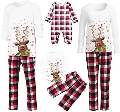Božićna obiteljska pidžama podudaranje setova Xmas xmas dugi rukavi božićno drvce Tee gant festival obitelj Božić PJS Outfits