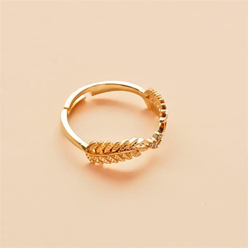 444 prsten slatki otvoreni list prsten ženski maslinarski prsten prsten repni prsten mali svježi