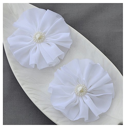 12 bijeli šifon cvijet meka tkanina svila Biseri balerina vrtložni cvijet za mladence vjenčana podvezica dječji češalj za kosu isječak