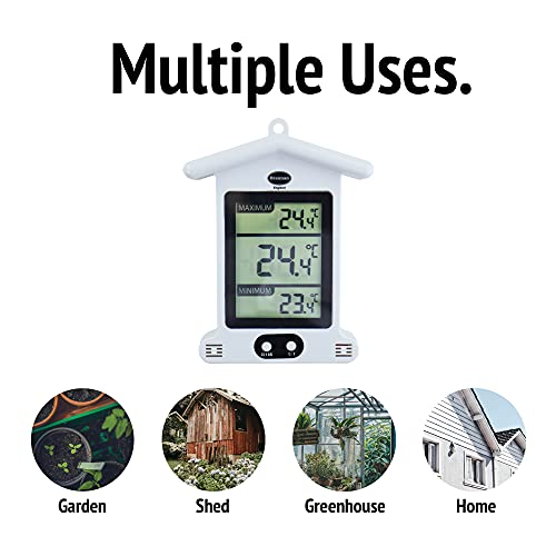 Digitalni termometar za bijeli staklenik – moderan termometar otporan na vremenske uvjete za kontrolu maksimalne i minimalne temperature