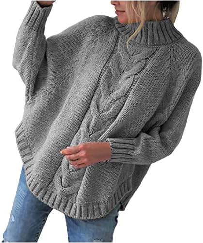 Ženske prevelike pulover pleteni skakač batwing dugi rukavi ležerni džemper podsmiješni kabel pleteni džemperi vrhovi