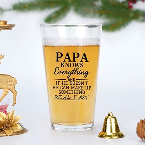 Tatin poklon-tata zna sve, čaša za pivo od 15 oz, čaša za pivo za tatu, Tatin poklon za tatu, Tata, novi tata, ideja za poklon za Očev