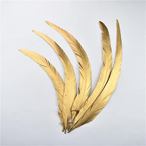100pcs / lot zlatno srebrno umočeno pero pijetlovog repa za obrt 12-14 inča pijetlovo perje za vjenčanje srebrni dvostrani sprej