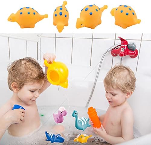 6pcs Dinosaur Svjetlo igračke za kupanje za djecu mališana, plutajuće igračke za kupanje dinosaura za bebe malu djecu set za dječake
