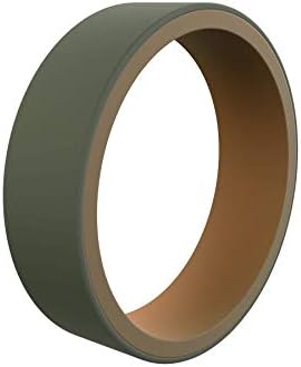 Qalo Muškarci i ženski gumeni silikonski prsten, prekidač Reverzibilna guma Unisex vjenčani pojas, prozračni, izdržljivi silikonski