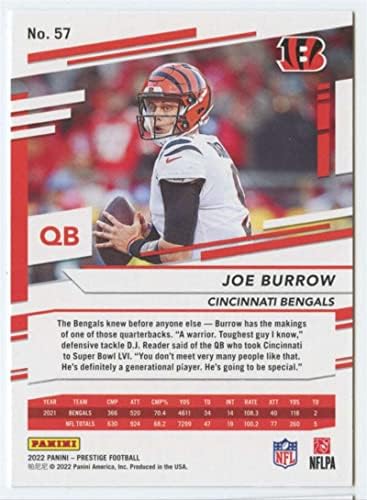 2022. PANINI PRESTIGE 57 Joe Burrow Cincinnati Bengals NFL nogometna trgovačka karta