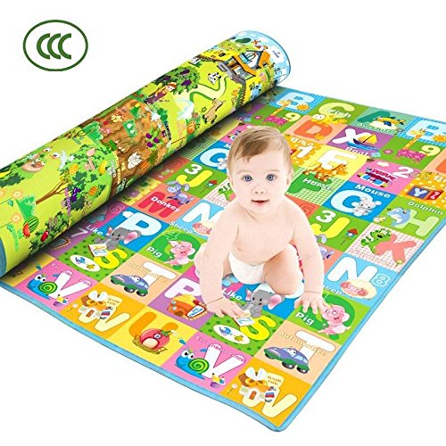 Baby Crawling Play Mat, 180cm150 cm, dva bočna uzorka, siguran materijal, mekan i udoban za svu bebu, malu djecu, djecu, vodootporno,