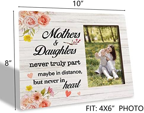 Majke i kćeri pokloni za foto okvir, nikad uistinu, možda u daljini, ali nikad u srcu, drveni poklon okvira za slike, viseći znak za
