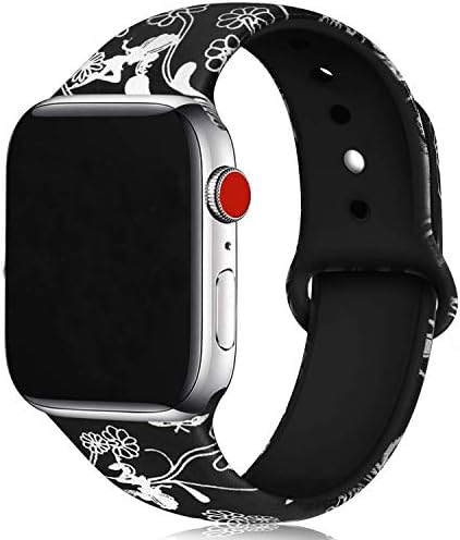 Fairy Cvjetni bendovi kompatibilni s Apple Watch Ultra SE serijama 8/7/6/5/5/4/3/2/2, silikonskih sportskih naramenica tiskani uzorak