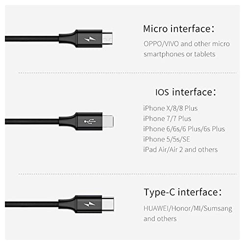 Pro USB 3in1 Multi kabel kompatibilan s vašim Samsung Galaxy Note 20/Ultra/Edge/5G/5G/Note20 Data Univerzalna dodatna čvrstoća za brze
