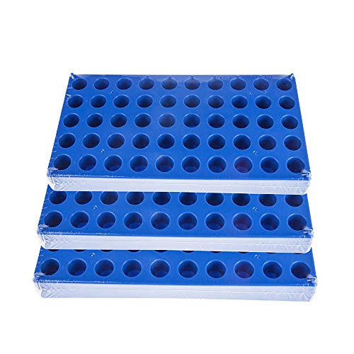 Stalak za bočice od 5 pakiranja, jedno plavo drži 50 standardnih bočica od 12 mm od 2 ml, Plastični držač stalka za epruvete za centrifugu