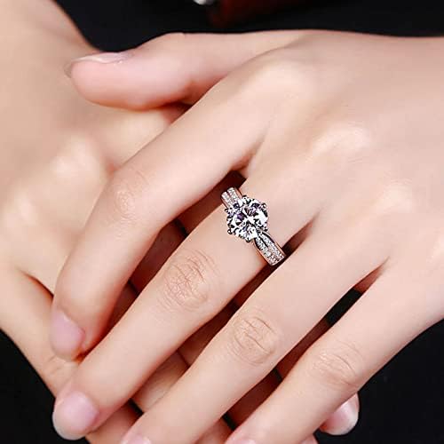 Mirni prstenovi za anksioznost modni ženski cirkonia bling dijamant retro zaručnički prsten zaručnički prstenovi Veličina 5 za tinejdžere