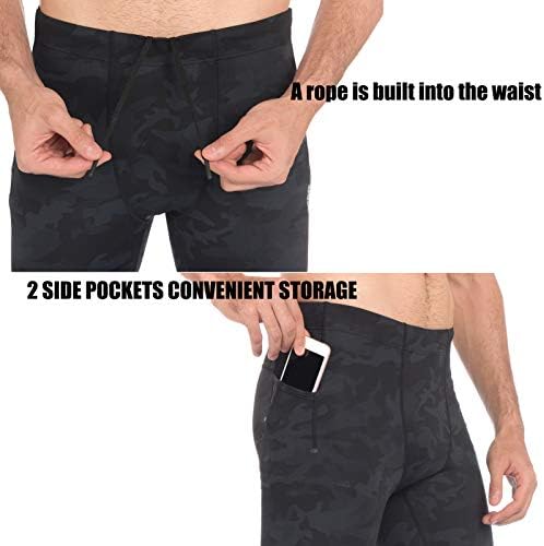 Piqidig vježbanje gamaša joga hlače s džepovima - Muške atletske kompresijske hlače.
