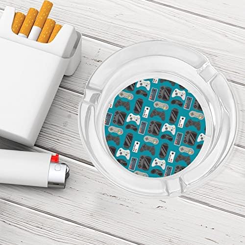 Retro Video igara uzorak staklene pepeljare za cigarete za smeće od vjetra, ispisane maštovite ladice za pepeo za hotel u kući za kućni