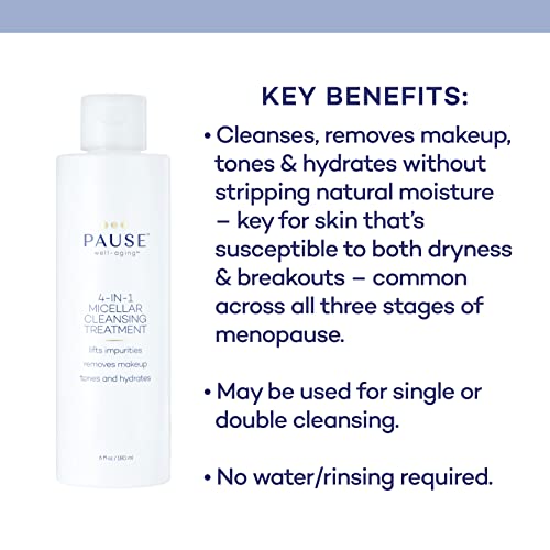 Micelarni tretman čišćenja od 4 u 1 / micelarna voda za sve tipove kože koji prolaze kroz faze menopauze, čisti, uklanja šminku, tonizira