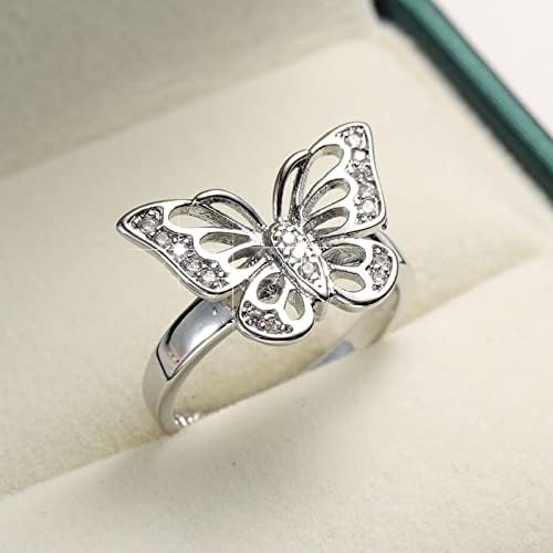 Pravi prsten za žene kreativne žene s cirkonom narukvica za životinje leptir nakit prsten vjenčani prsten modni princeza zaručnički